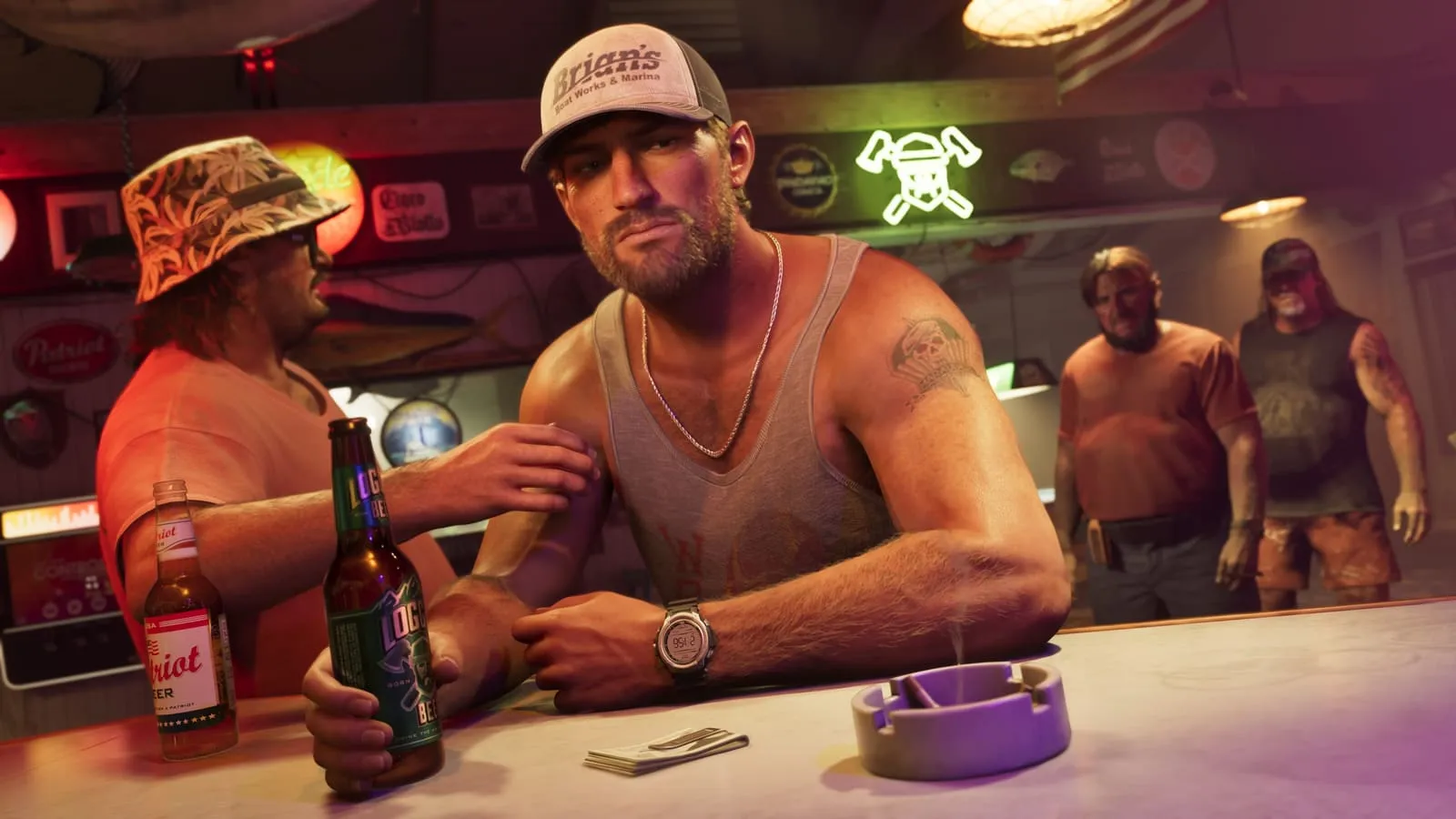With Brian Heder and Cal Hampton in a bar.